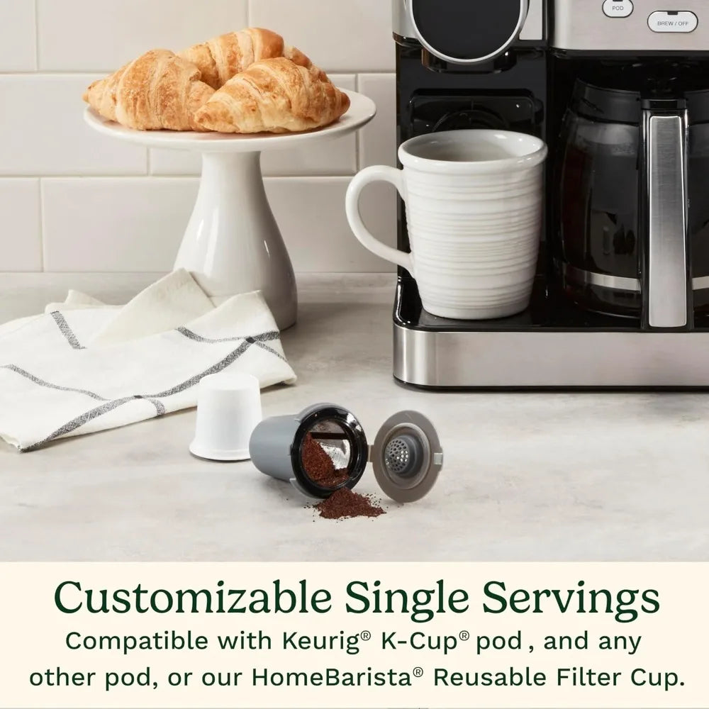 Coffee Maker, 12-Cup Glass Carafe, Automatic Hot & Iced Coffee Maker, Single Server Brewer, Stainless Steel, SS-16