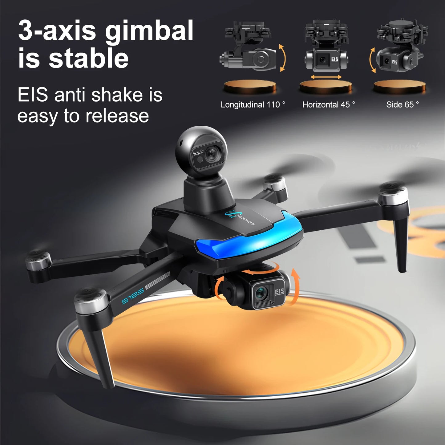 S185 GPS Drone 4K Professional Dual Camera 5G Digital Image Transmission 3-Axis Gimbal 360° Obstacle Avoidance RC Quadcopter 5KM