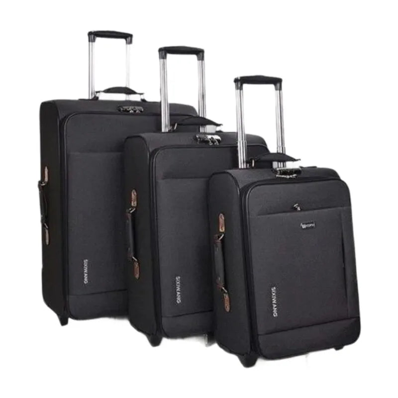 Oxford Fabric Rolling Trolley Suitcase - Men & Women’s Travel Luggage with Wheels