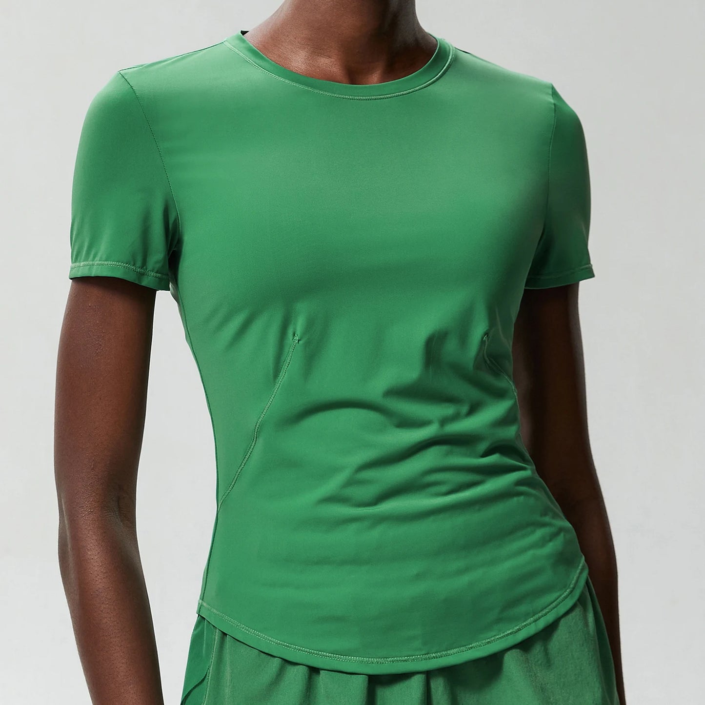 2025 Women's Yoga Tops Chic Solid Color Gym Short Sleeve T-Shirt Slim Fit Shirts Summer Streetwear Basic Crop Tops Gym Wear