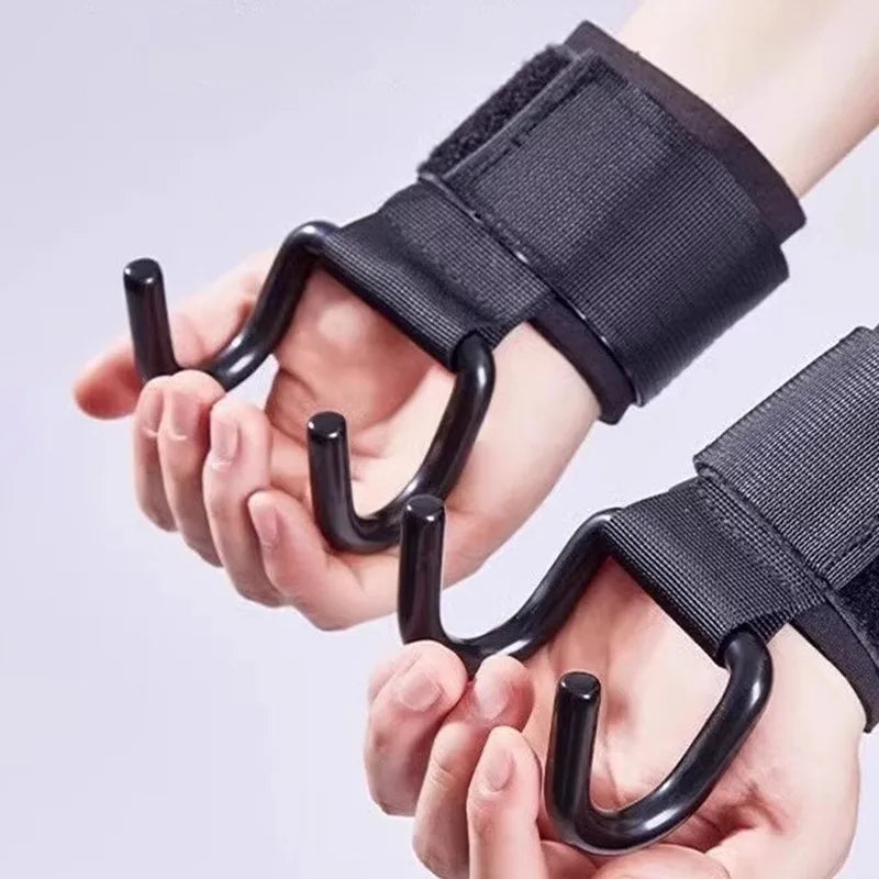 2Pcs Anti-lumbar Hook Auxiliary Fitness Bracer Pull-up Assist Gloves Hanging Horizontal Bar Hard Off Hand Grips