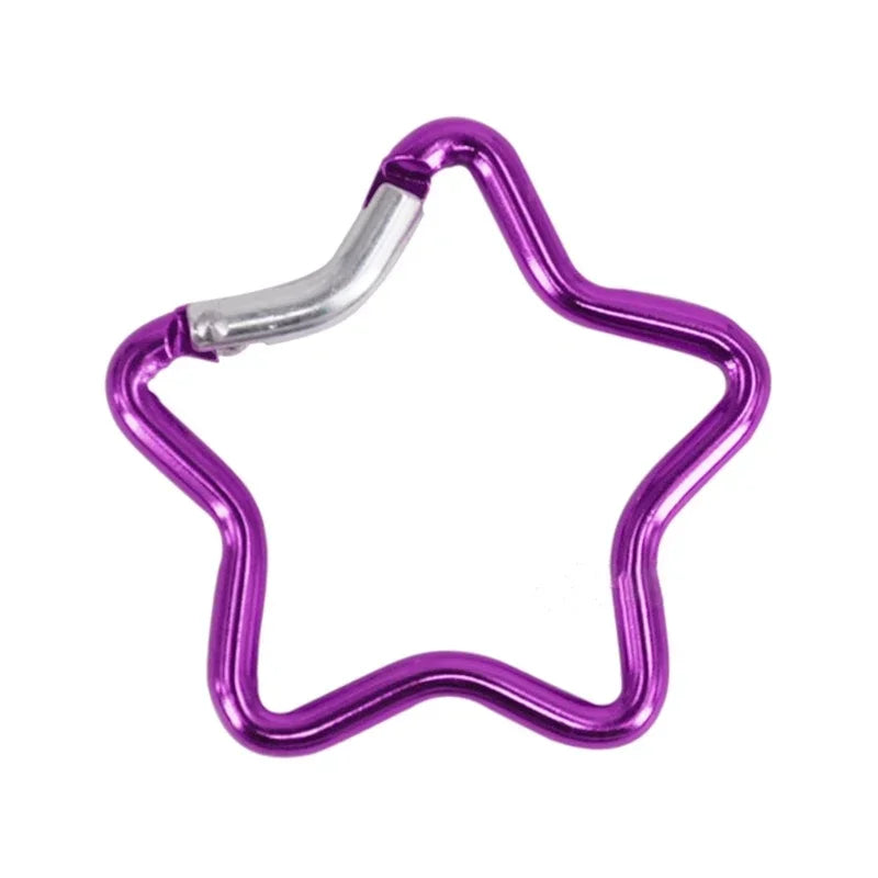 Outdoor Star Shaped Spring Locking Carabiner Clip Keychains for Backpack Camping Hiking Traveling Multicolour pcs