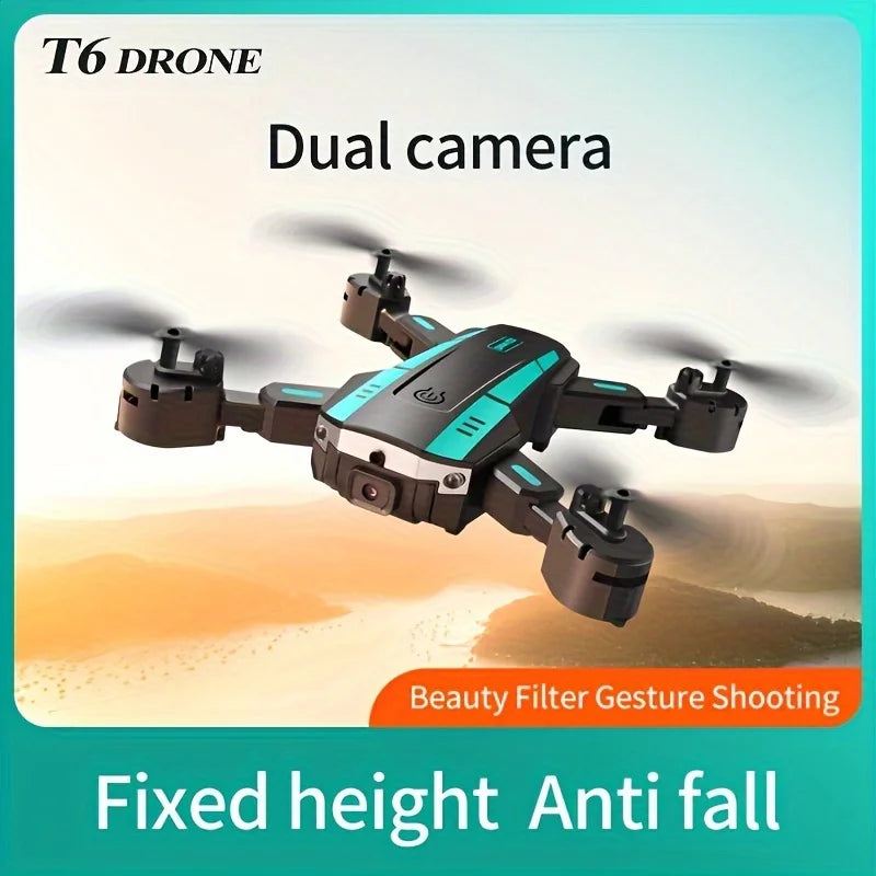 T6 drone, dual cameras, one-click takeoff and landing, 540 ° intelligent obstacle avoidance, gesture recognition, intelligent ho