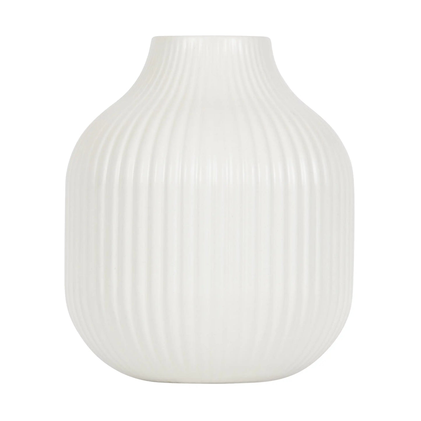 Better Homes & Gardens Ribbed Ceramic Vase, 6", Cream