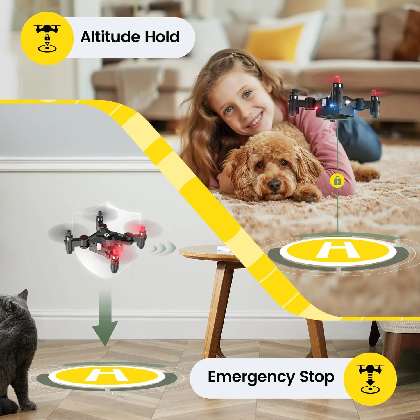 Holy Stone HS190 Mini Nano Drone, Foldable, Portable, Altitude Hold, 3D Flips, Headless Mode, Easy for Beginners