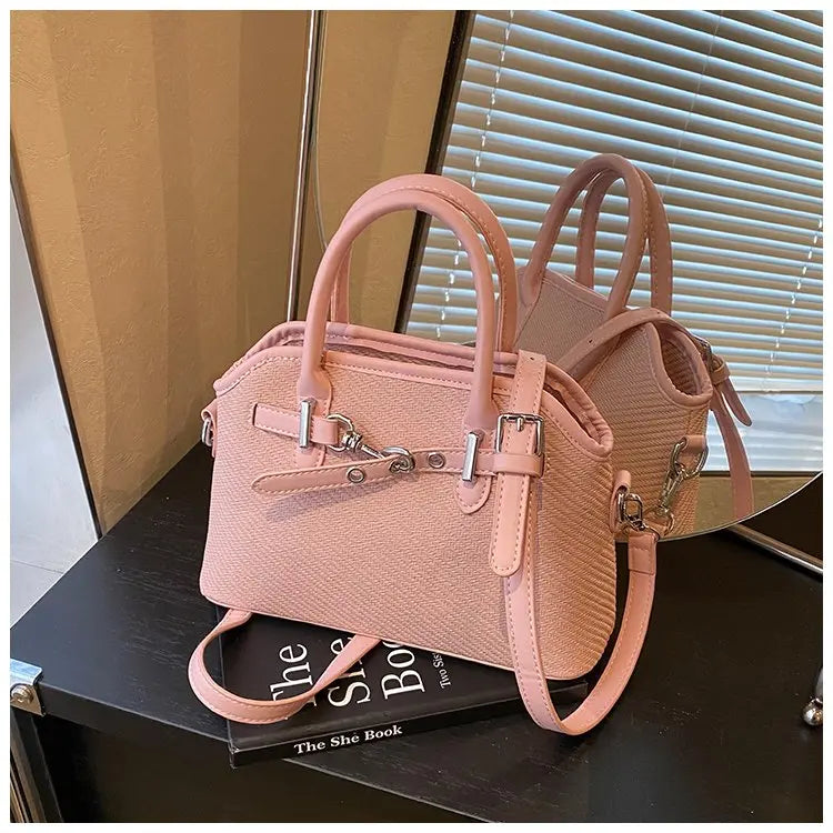 Women's Tote Bag with Wide Shoulder Strap, Durable PU Leather Work Bag-Lightweight Casual Handbag for Travel/Shopping/Daily Use