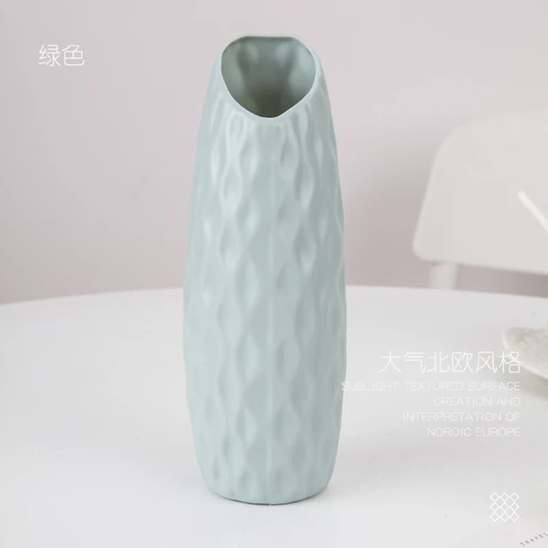 Modern Nordic Plastic Flower Vase, Pink, Blue, White Pot, Basket, Home, Living Room Decoration, Ornament, Arrangement