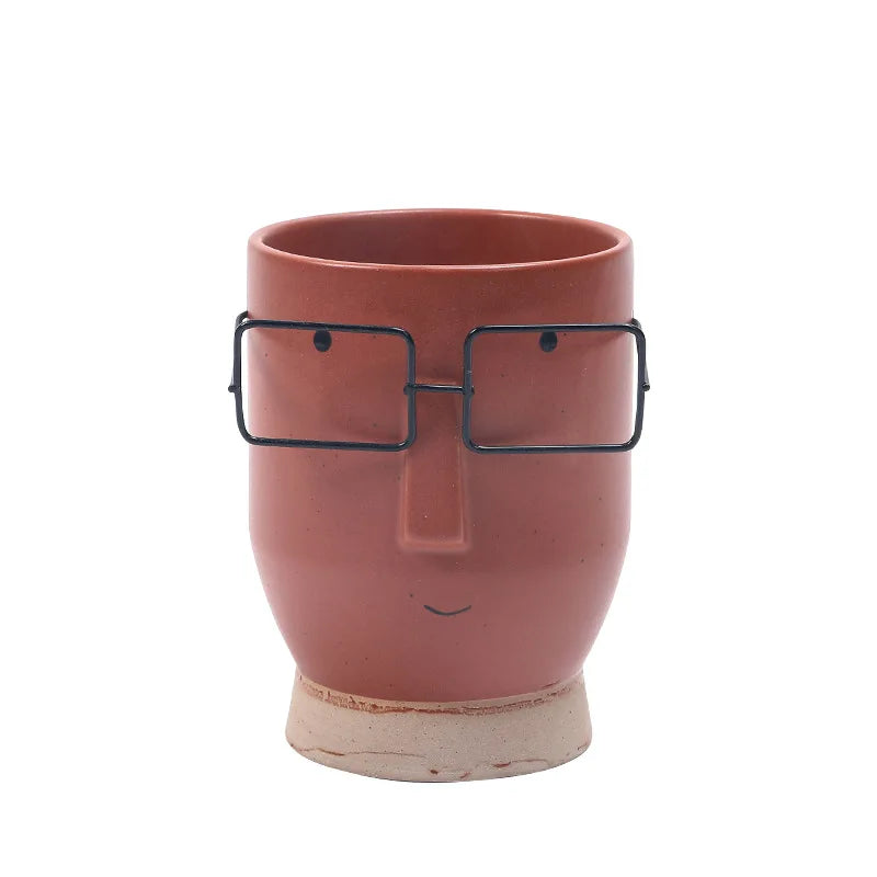 Nordic Ceramic Vase High Color Value Figure Sculpture Flower-arranging Creative Fleshy Flower Pot Home Living Room Ornaments