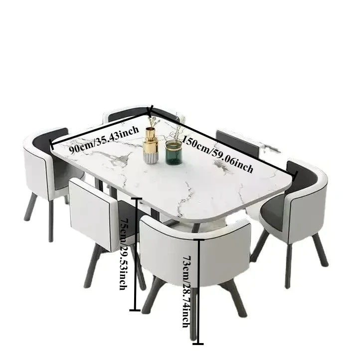 Dining Table, Rectangular for Dining Room/living Room, Kitchen Dining Table Set with Metal Legs