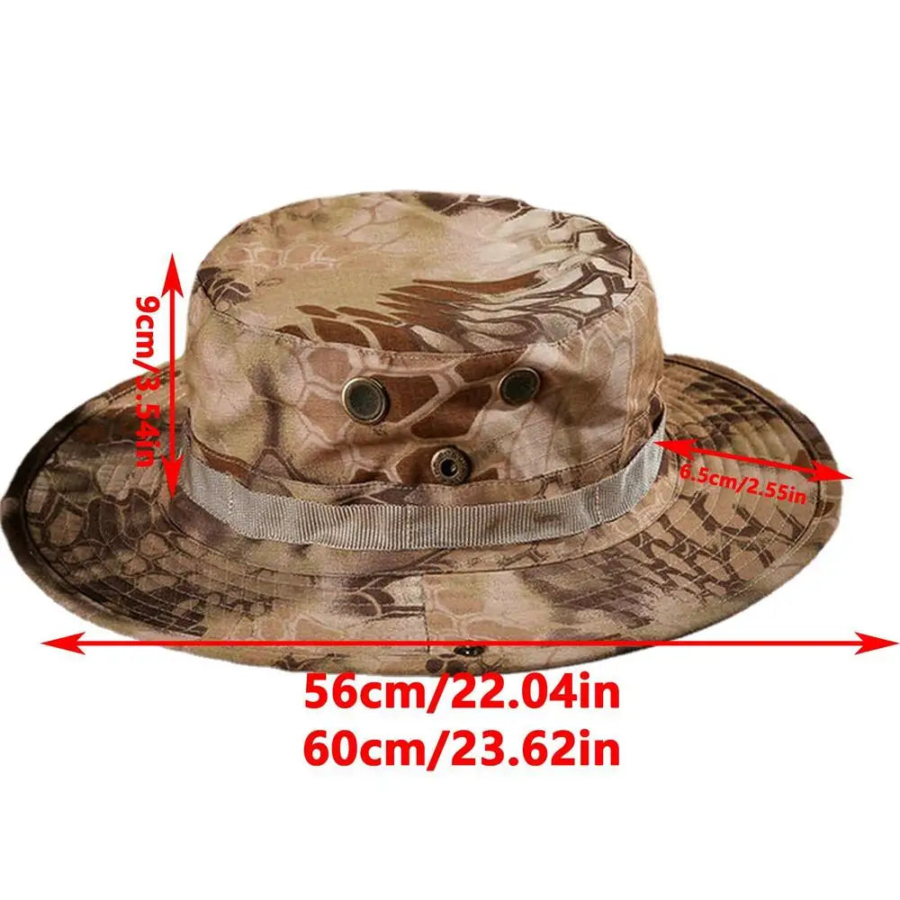 Camouflage Ta&ctical Caps Military Boonie Hat US A&rmy Caps Men Outdoor Sports Sun Bucket Caps Fishing Hiking Hunting Hats