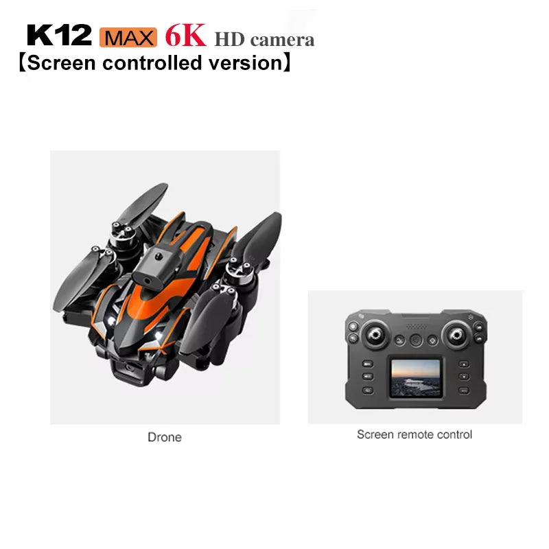 K12Max 8K HD Camera Drone with Screen Control Brushless UAV Optical Flow Positioning Aerial Quadrotor Toys Gifts for Kids Adults