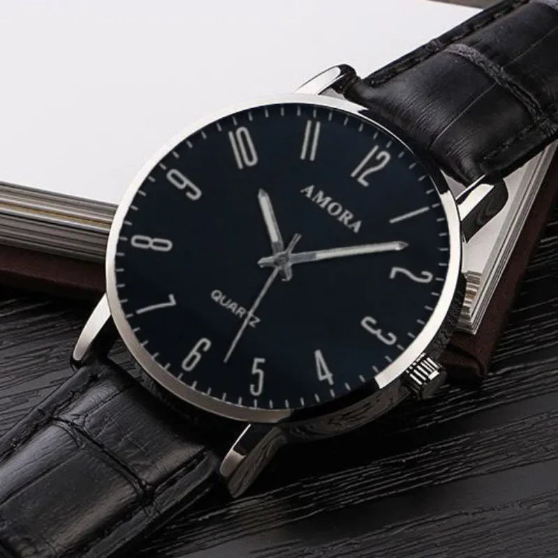 Man Watches Business Wristwatches Luxury Leather Strap Analog Quartz Watches for Men Clock Casual Men Women Watch Reloj Hombre