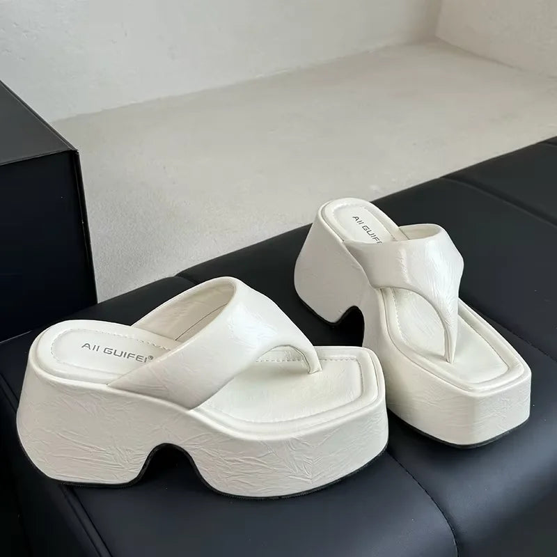 Pumps Flip Flops Slippers Shoes For Ladies New 2025 Female Footwear Platform Wedges Women Slippers Fashion Slides Heels Shoes