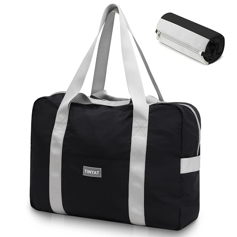 Tinyat 2024 Trend Large Foldable Travel Bag For Women Duffle Fitness Bag, Airplane Cabin Backpack, Large Size Luggage