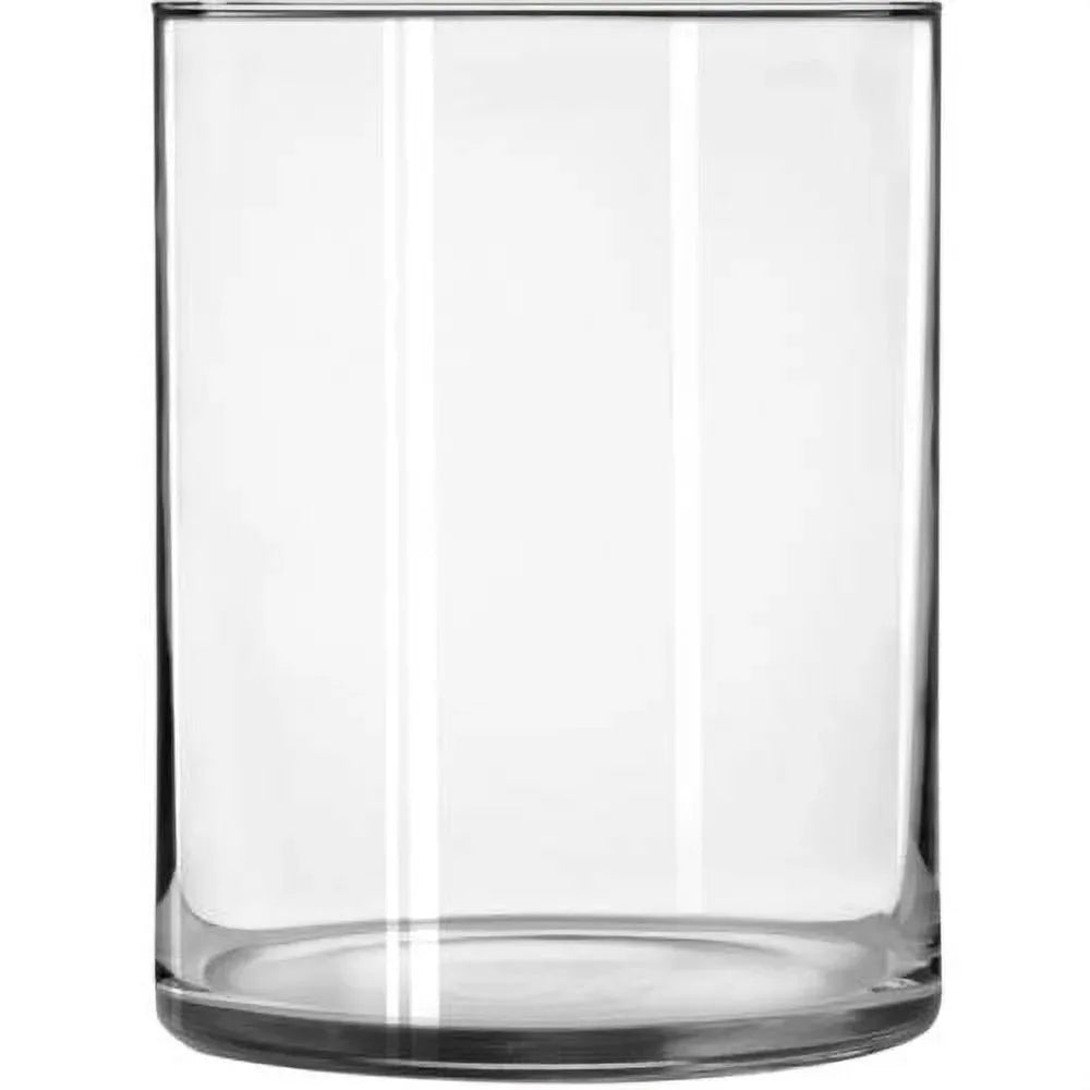 Clear Glass 8" Wide Cylindrical Vase