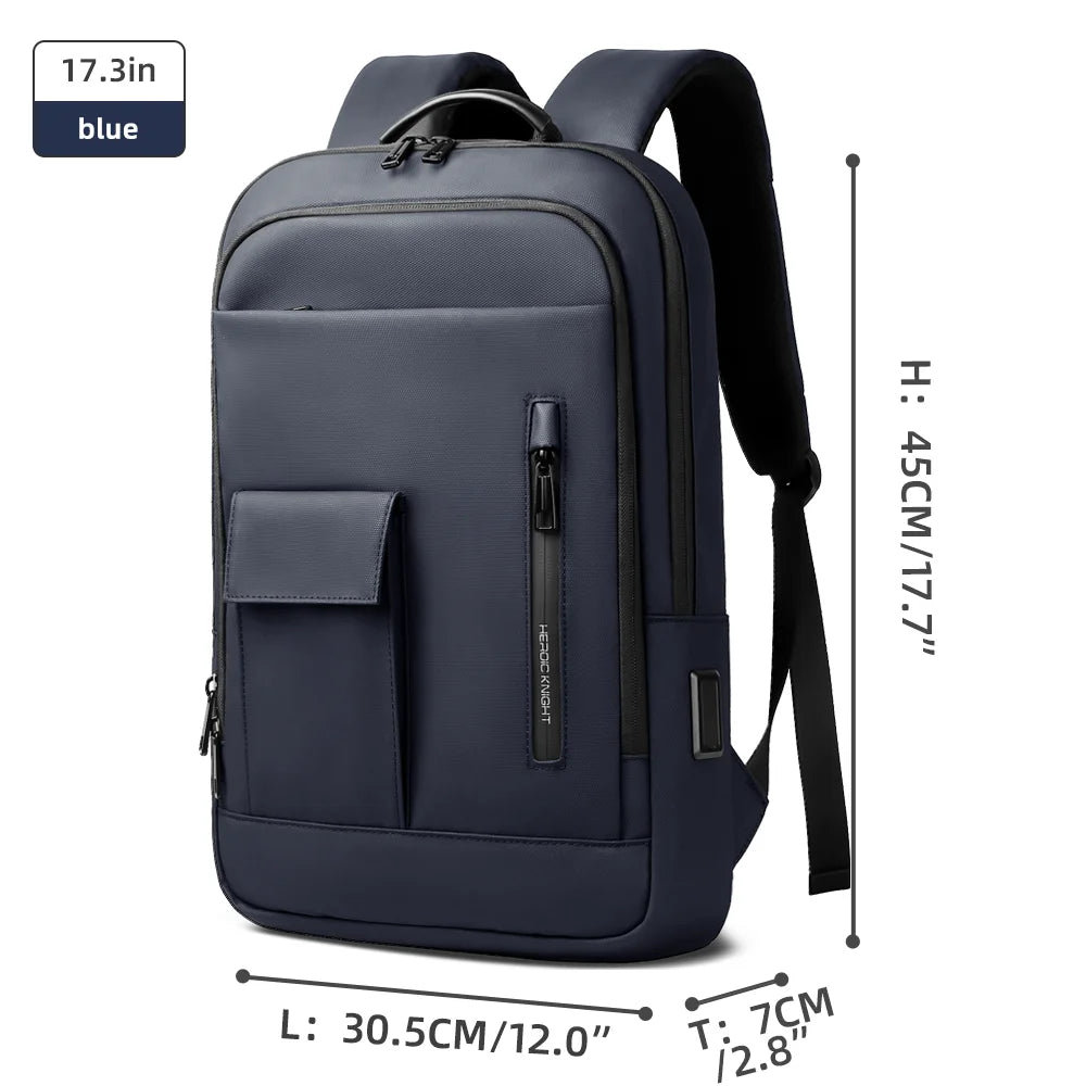 Heroic Knight Multifunctional Laptop Backpack Stylish Men Classic USB Charging Business Backpack Waterproof Slim Work Backpack