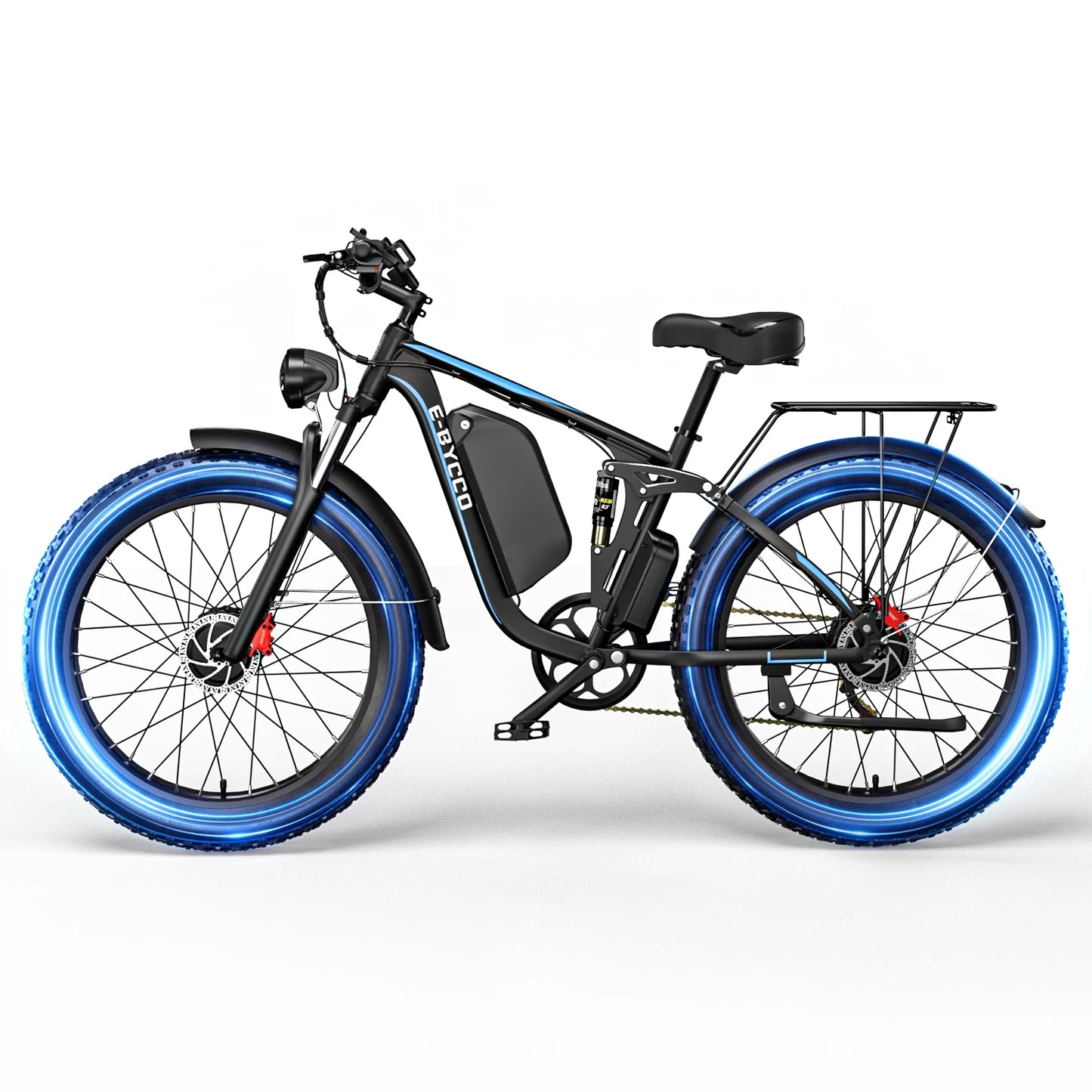 Off-Road Full Suspension E- Bike 2000W Dual Motor 52V 23AH Battery Mountain E- Bike 26 Inch Fat Tire Electric BikeSpeed 55KM/H