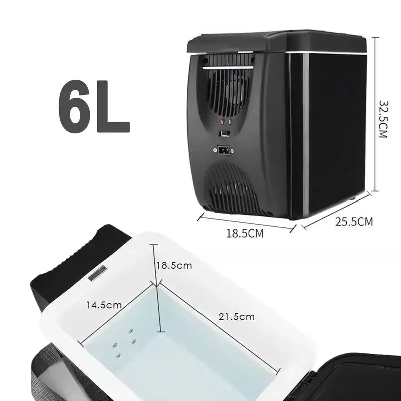 6L 12V Electric Car Refrigerator Mini Freezer Car Freezer Cooler and Warmer Electric Fridge Portable Icebox Travel Refrigerator