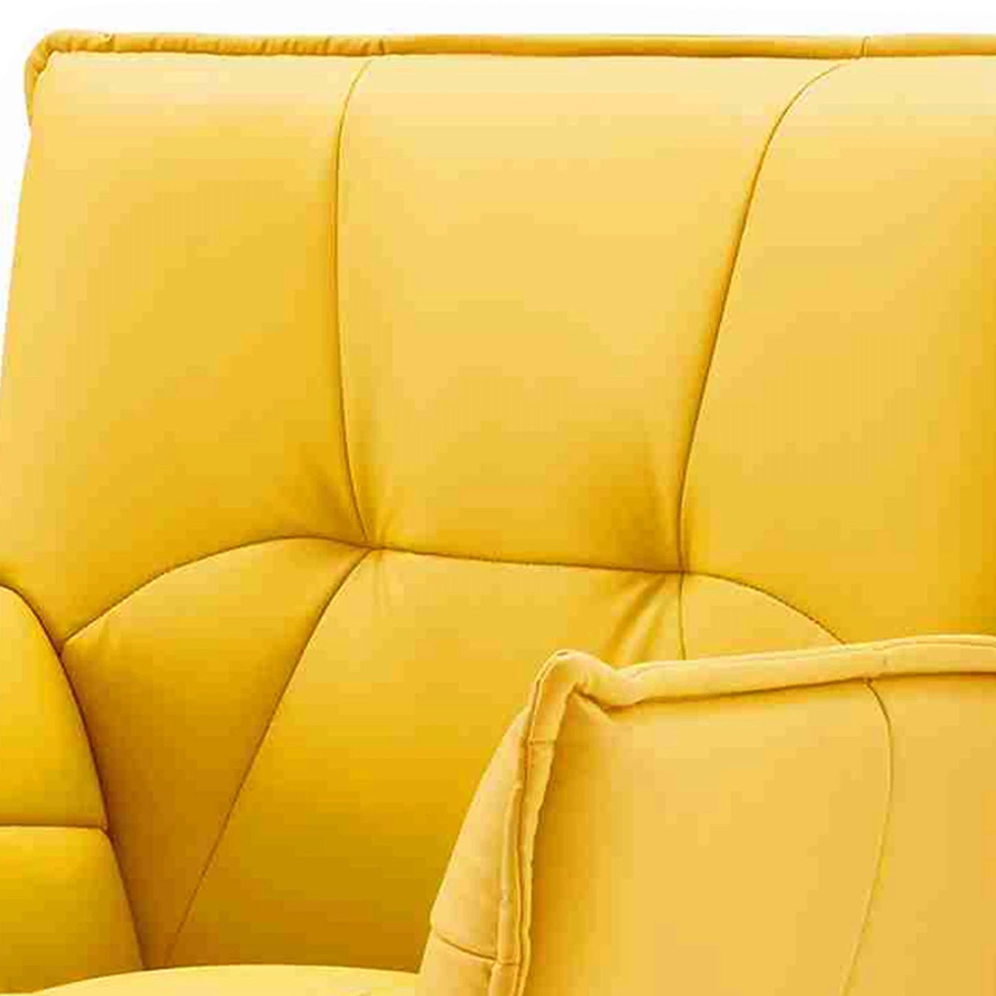 Chair Body Hugging Chair Metal Legs Faux Sponge Filling Modern Chair For Reading Room Relaxing Room Yellow Lounge Accent Chair