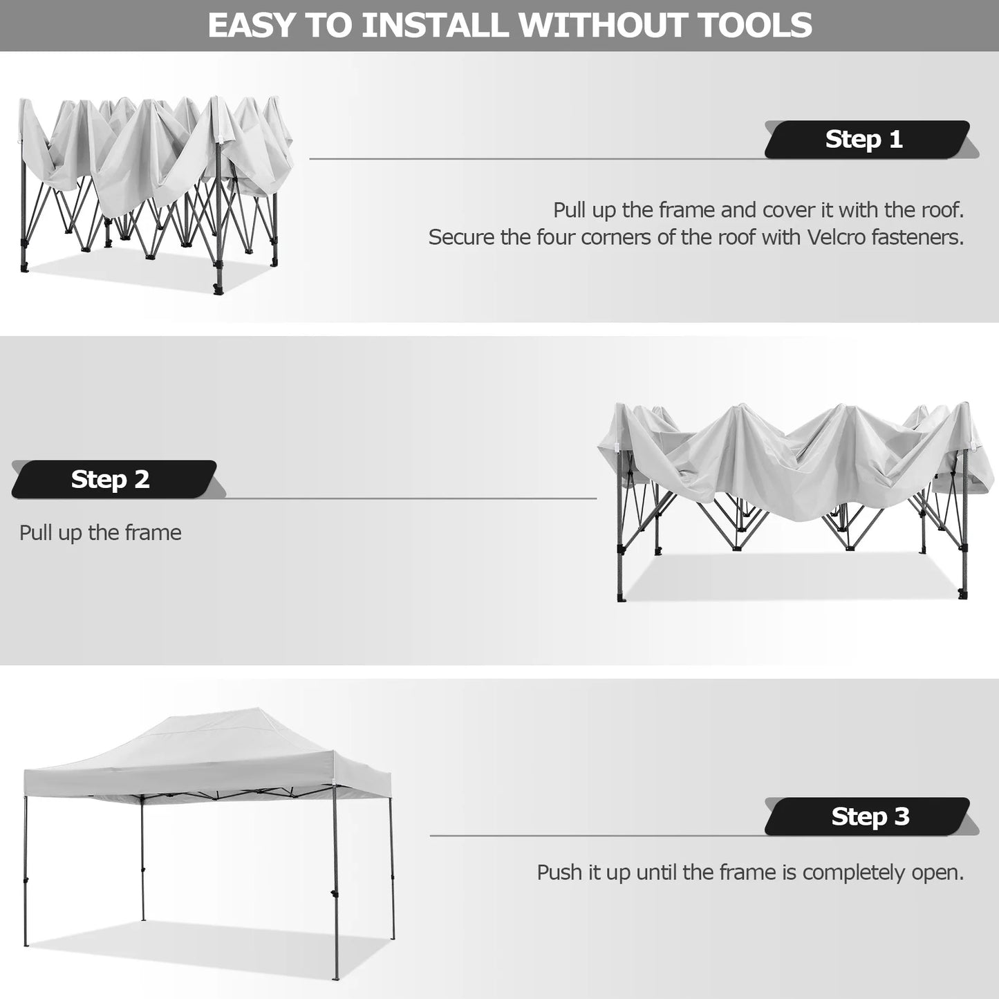 10x15 Heavy Duty Pop up Canopy Tent Easy Up Commercial Outdoor Canopy Wedding Party Tents for Parties All Season Wind Gazebo