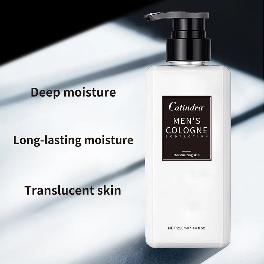 Catindra Men‘s Cologne Body Lotion Moisturizes Skin Smooth Prevent Dryness Roughness Body Lotion Comes with Perfume Flavor