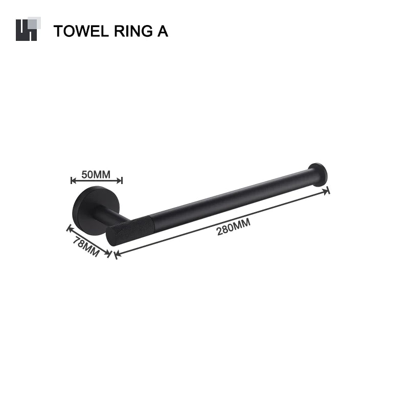 Brushed Gold Black Stainless Steel Wall-mounted Bathroom Storage Paper Towel Holder Toilet Brush Bath Robe Hook Soap Dispenser