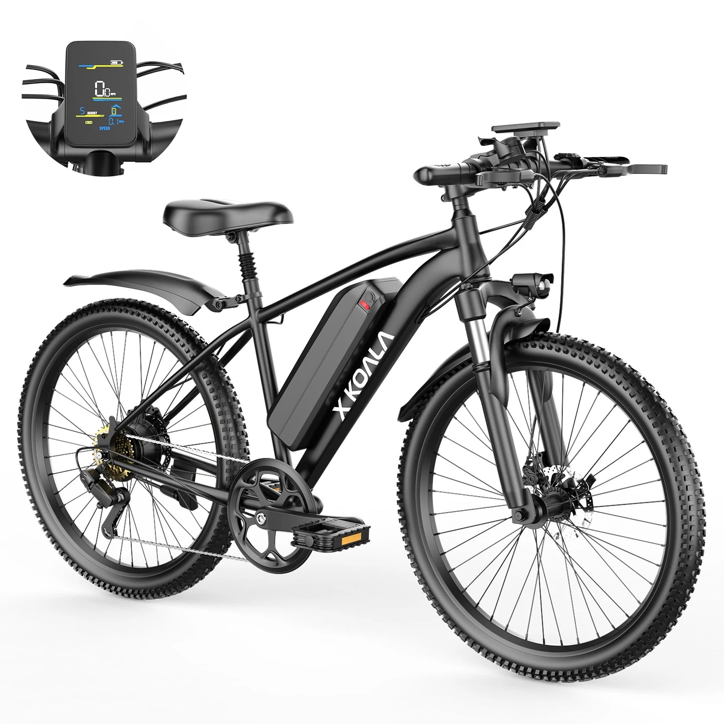 26 inch electric mountain bike, 10.4AAh/13Ah detachable battery, SHIMANO 7speed, peak 1000W brushless silent motor, 25MPH,E-bike
