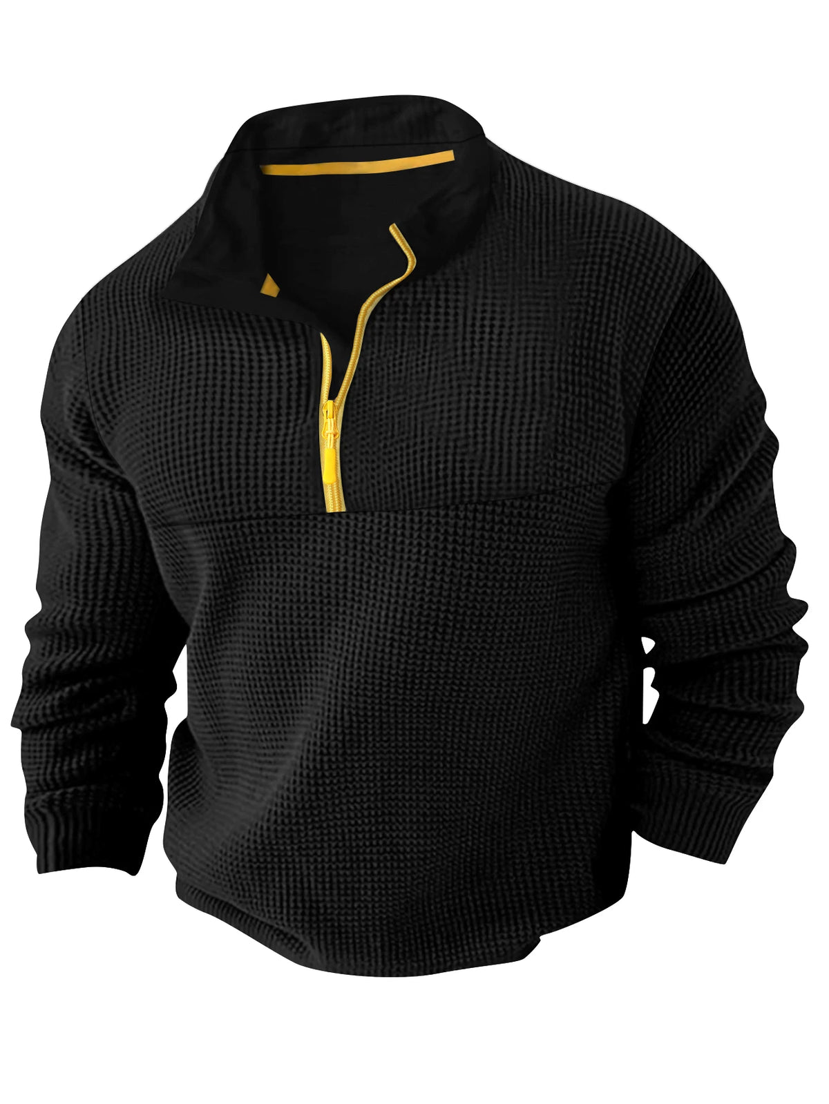 Spring Autumn New Men's T-shirt Classic Long Sleeve Polo Shirt Top Casual Fashion Color Matching Zipper High Quality T-shirt
