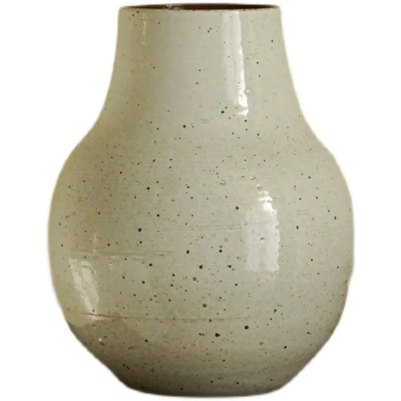 Ceramic countertop vase, simple and modern home flower arrangement, rough earthenware flower arrangement piece