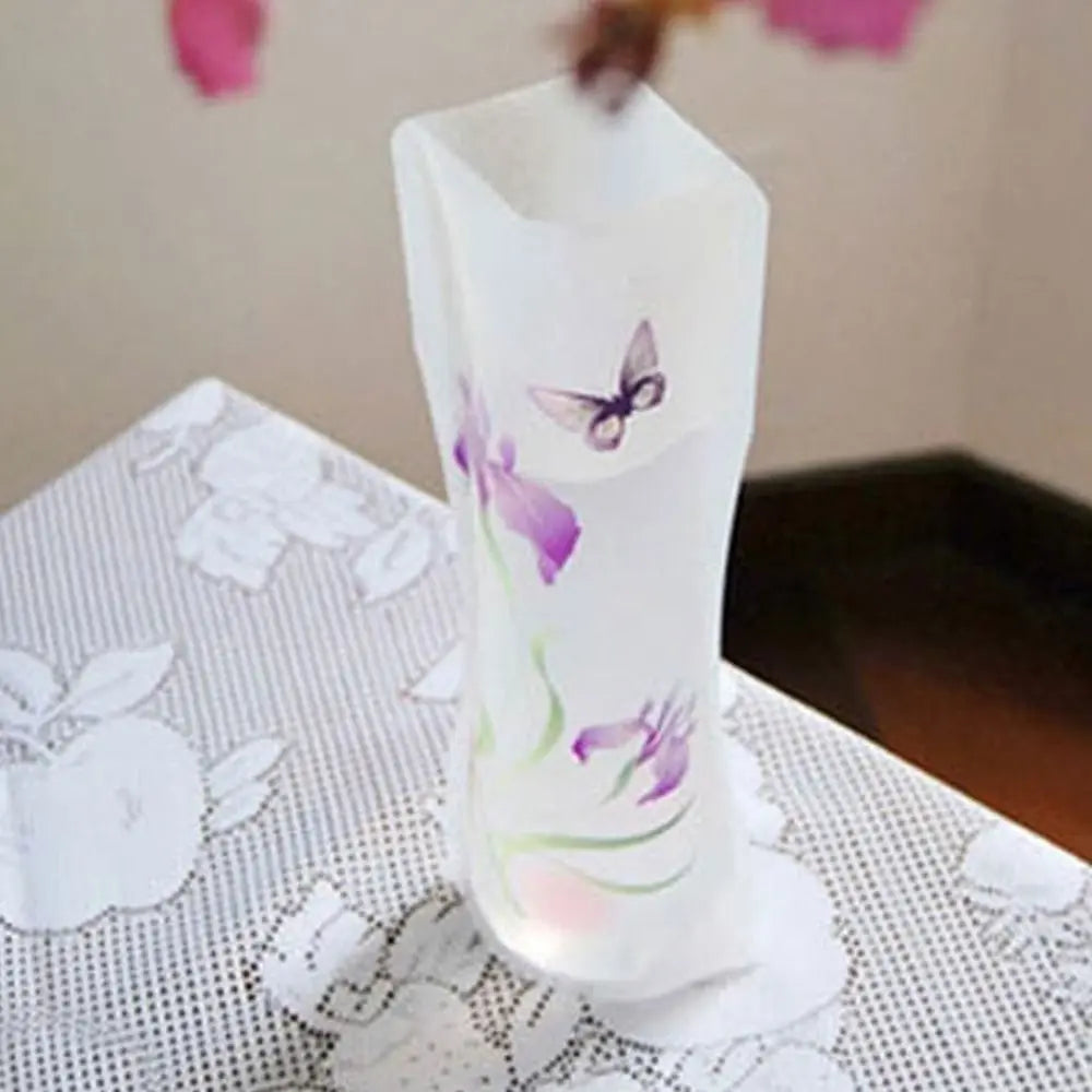 Durable Foldable PVC Folding Vase Easy to Store Cute Cartoon Flower Vase Reusable Simple Flower Vase Living Room