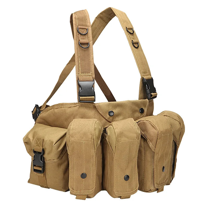 Tactical Vest MOLLE CS Training Equipment Hunting Chest Vest Security Quick Release AK Belly Pocket Vest Hunting Equipment