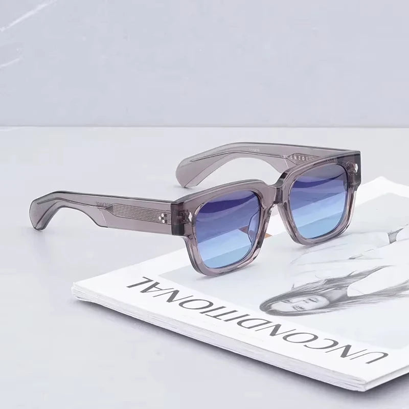 Sunglasses for Men Vintage Acetate Luxury Designer Sunglasses Women Occhiali Da Sole Da Uomo ENZO Red Lens Sunglasses