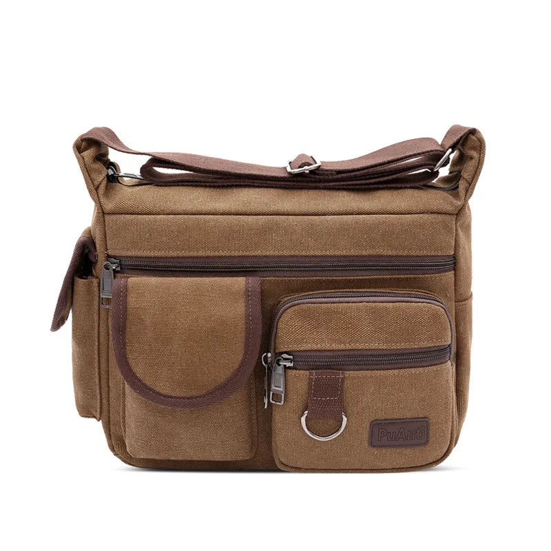 Men's canvas bag Large capacity shoulder bag Casual messenger bag Canvas bag Travel bag