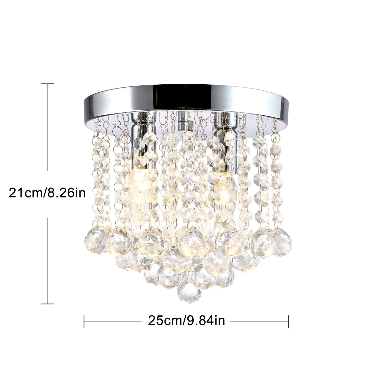 Flush Mount Lighting Crystal Ceiling Light Mini Chandelier Flush Mount Light Fixtures Ceiling Lights for Kitchen Hallway