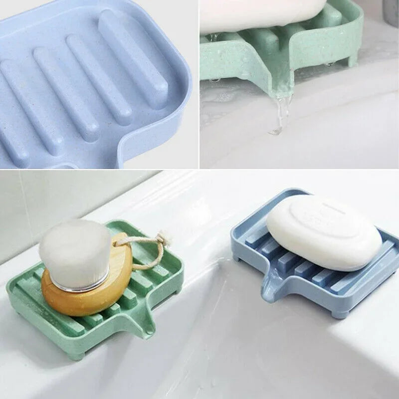 Silicone Soap Dish for Bathroom Self Draining Soap Bar Holder Kitchen Sink Soap Dish Sponge Drain Portable Soaps Dishes Rack