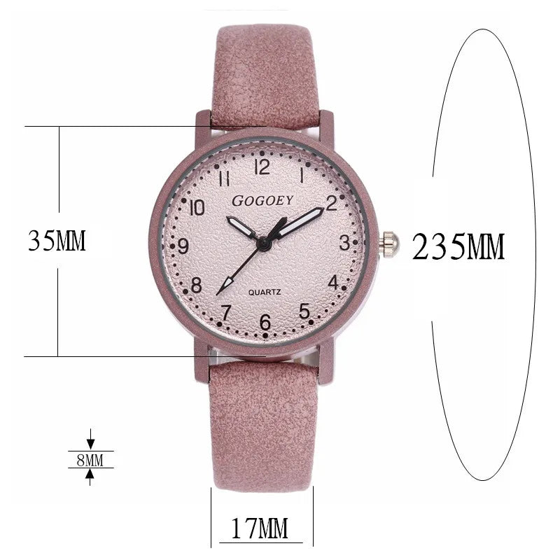 Women Watches Simple Casual Arabic Numbers Leather Analog Quartz Watches for Woman Fashion Ladies Clock Gift montres femmes