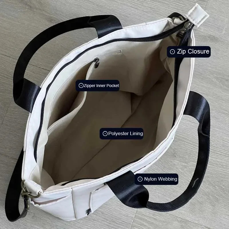 Women's Bag New Portable Handbag Large Capacity Shoulder Bag Nylon Waterproof Canvas Tote Simple Fashion Crossbody Bag
