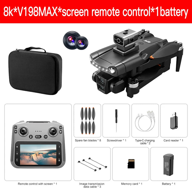 Xiaomi Mijia V198GPS MAX Drone 8K Professional Brushless Motor Laser Obstacle Avoidance Foldable Quadcopter Aerial Optical RCToy