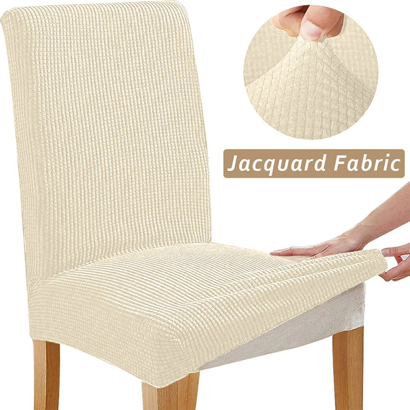 Jacquard Chair Cover, Durable Elastic Fabric Dining Chairs Cover, Stretch Covers For Kitchen Dining Room Chairs, Home Decor
