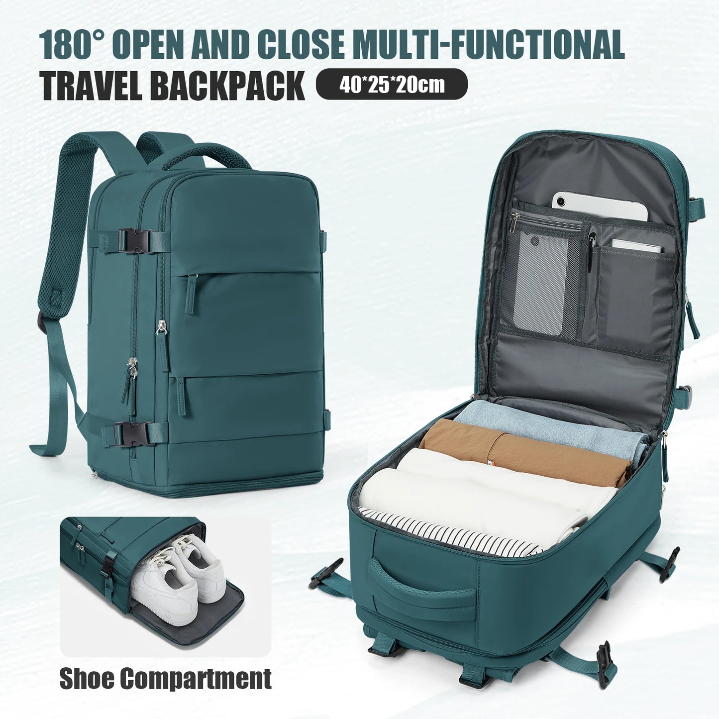 Cabin Airplane 40x20x25 Travel Backpack Anti Theft Backpack 15.6inch Portable Backpack Notebook Bag, Men Casual Hiking Backpack