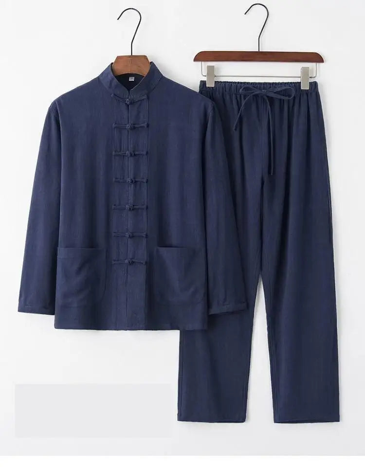Hanfu Men Chinese Clothes for Men News Year Top Pant Hanfu Kung Fu Clothing Blouse Party Male Tang Suit Plus Size M-XXXXXL