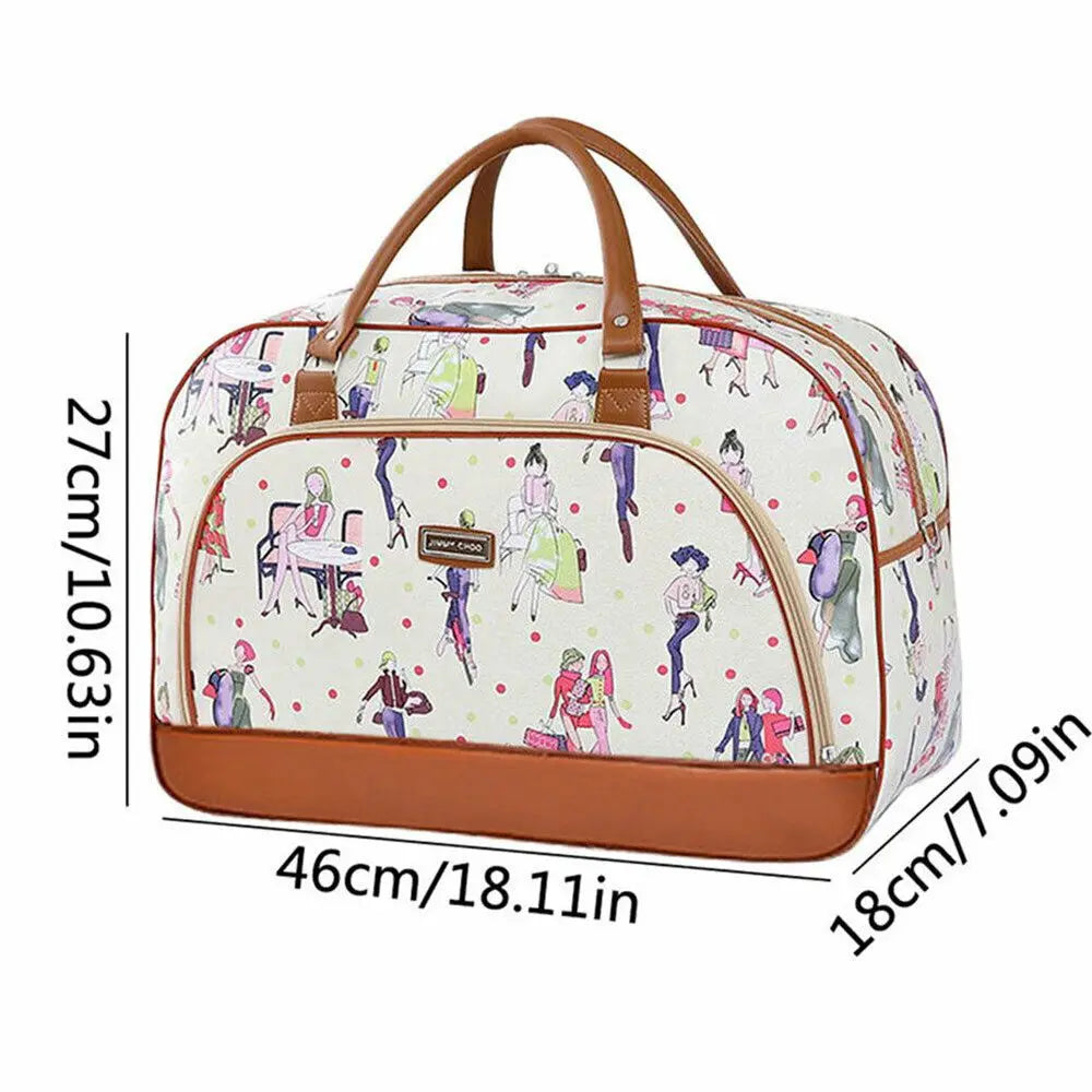 Fashion Lady Large Travel Zip Bag Overnight Weekend Women Holdall Hand Luggage Women Carry On Handbag