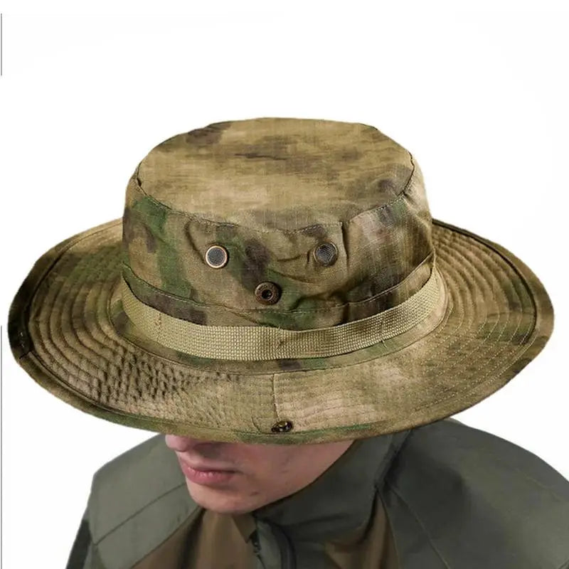 Camouflage Ta&ctical Caps Military Boonie Hat US A&rmy Caps Men Outdoor Sports Sun Bucket Caps Fishing Hiking Hunting Hats