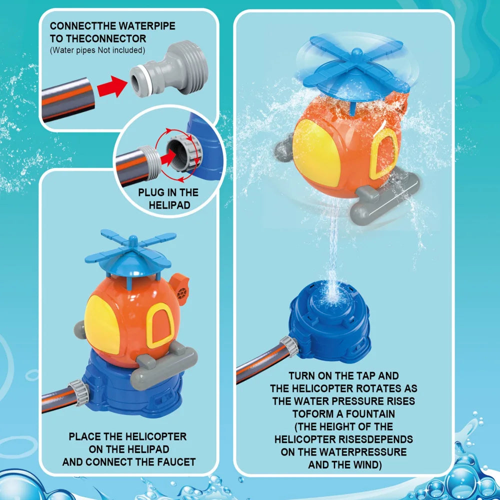 Flying Sprinkler Rocket Launcher Rotating Spray Kids Water Playing Splashing Toy Fun Interaction Garden Lawn Game Outdoor Gifts
