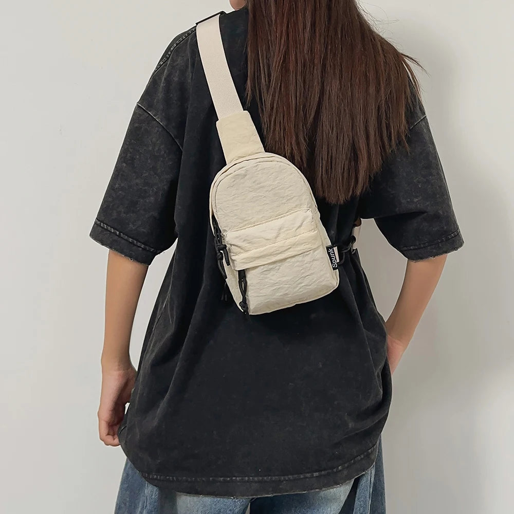 Men's Chest Bag, Trendy Small Shoulder Bag, Personalized and Fashionable Women's Crossbody Bag, Men's Casual Mobile Phone Bag