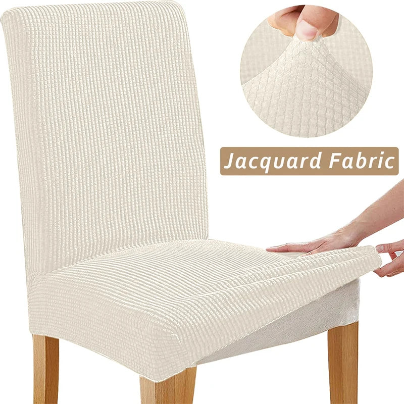 Jacquard Chair Cover, Durable Elastic Fabric Dining Chairs Cover, Stretch Covers For Kitchen Dining Room Chairs, Home Decor