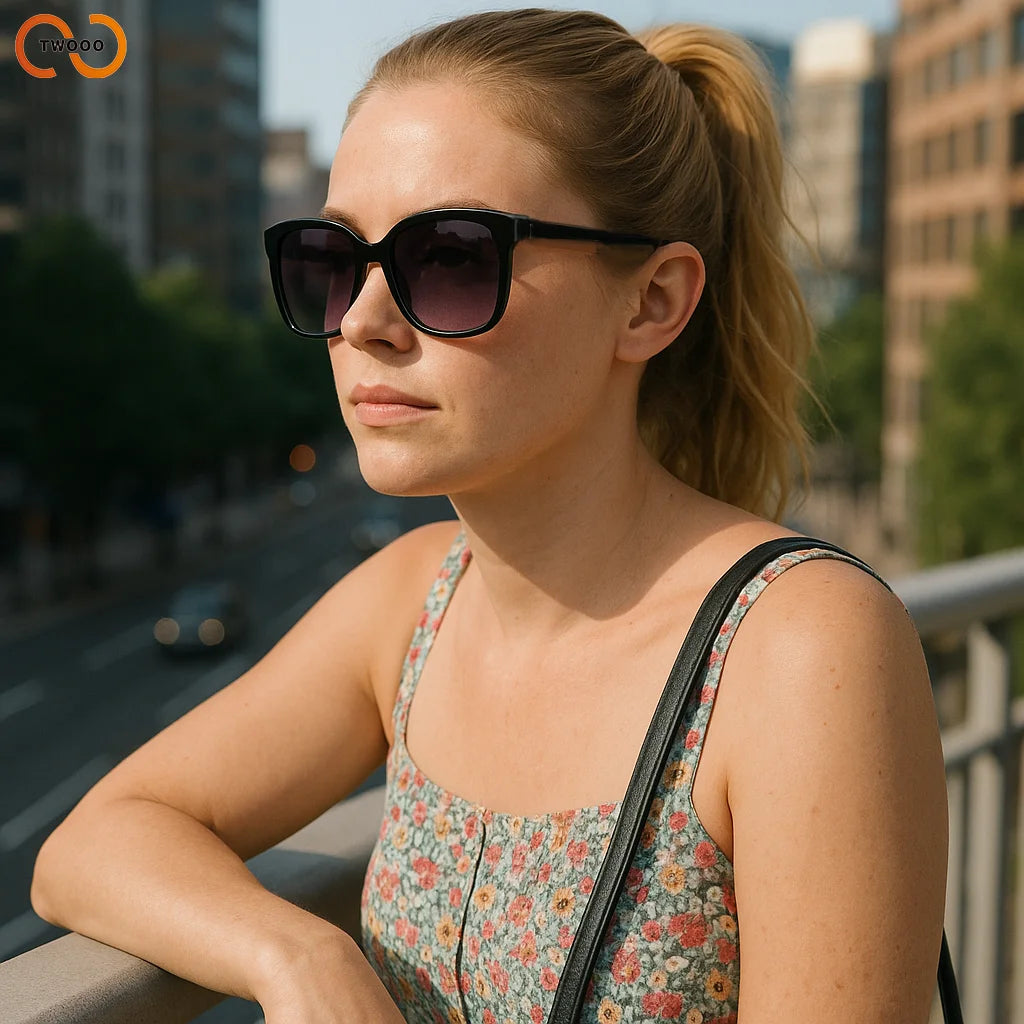 Oversized high - definition women's sunglasses, suitable for daily and driving scenarios, offering both sun protection and style