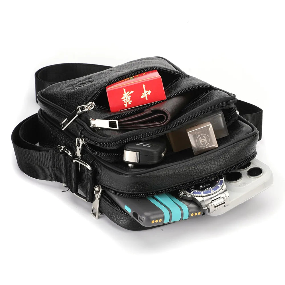 Men's Shoulder Bag Business Casual Vintage Messenger Bag High Quality Leather Men's Travel Shoulder Bag