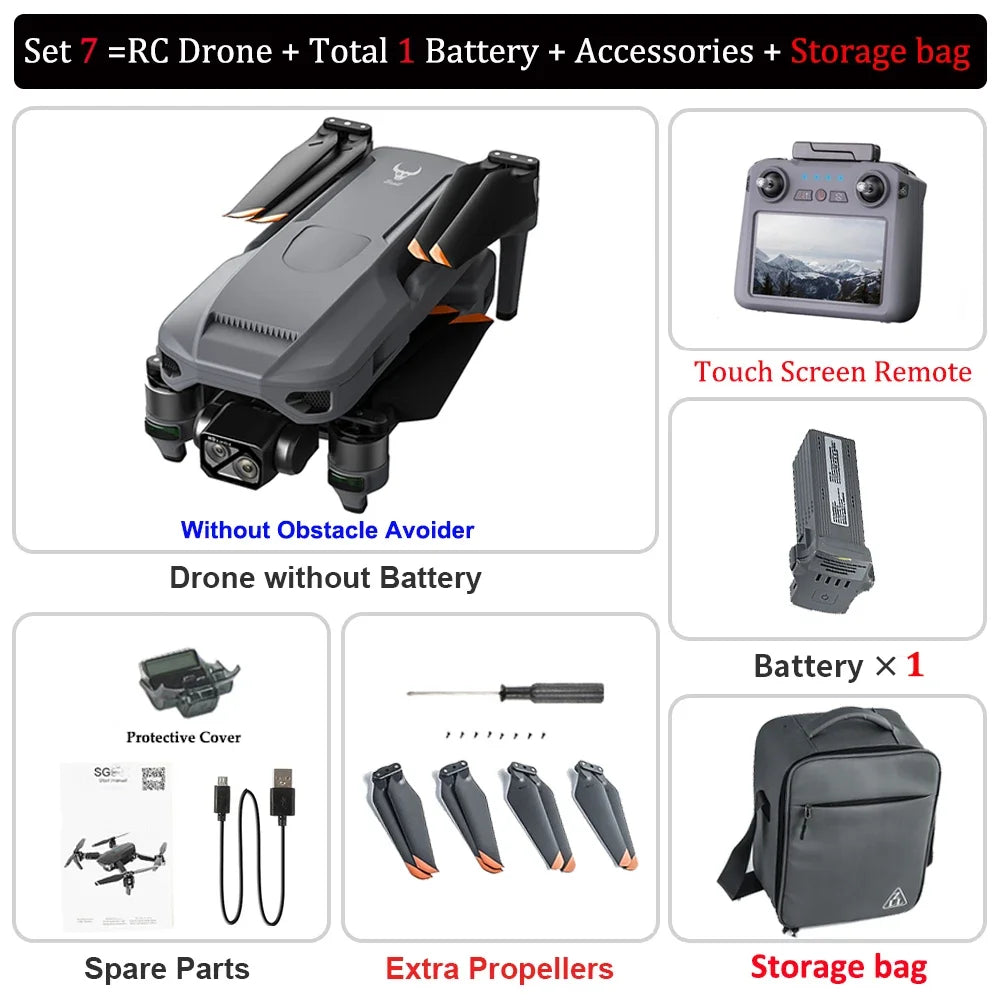 2024 ZLL SG909 Drone Professional Camera Touch Screen 3-Axis Gimbal Obstacle Avoidance FPV Brushless EIS Electronic RC Dron Toy