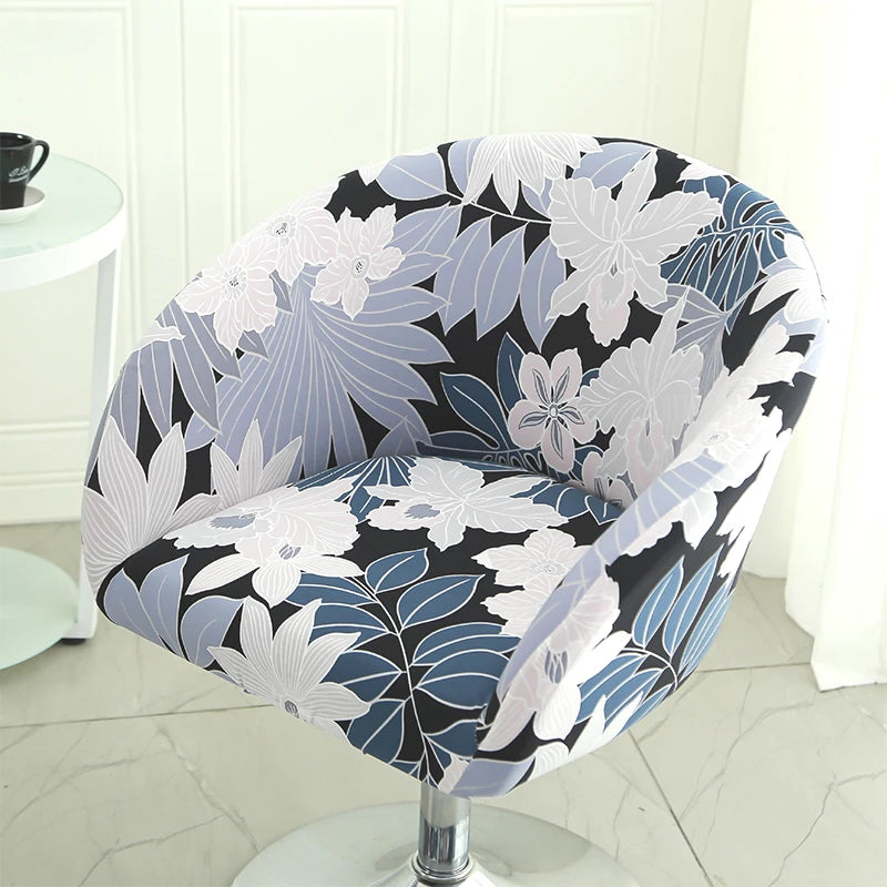Semi-Circular Chair Cover Elastic Dining Chairs Slipcovers Accent Curved Chairs Dustproof Covers Armchair Seat Case Home Decor